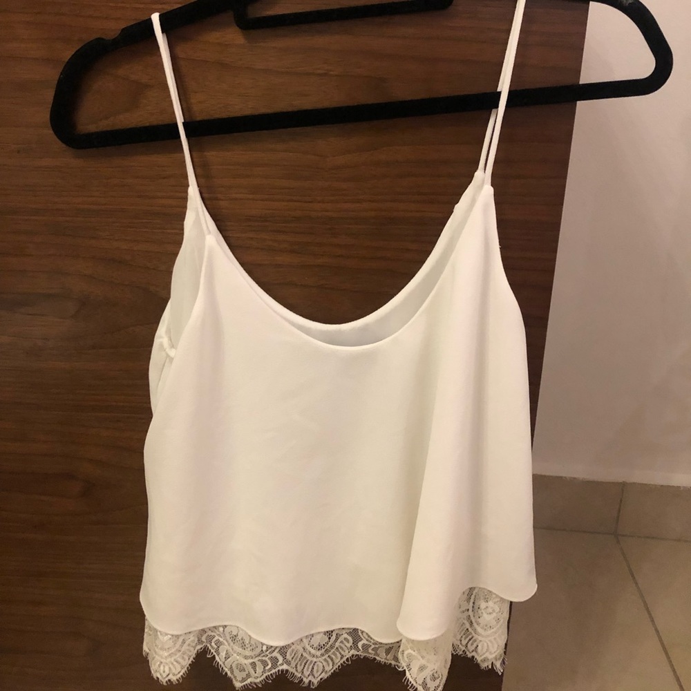 NWOT - Zara Top with Lace detail on the bottom